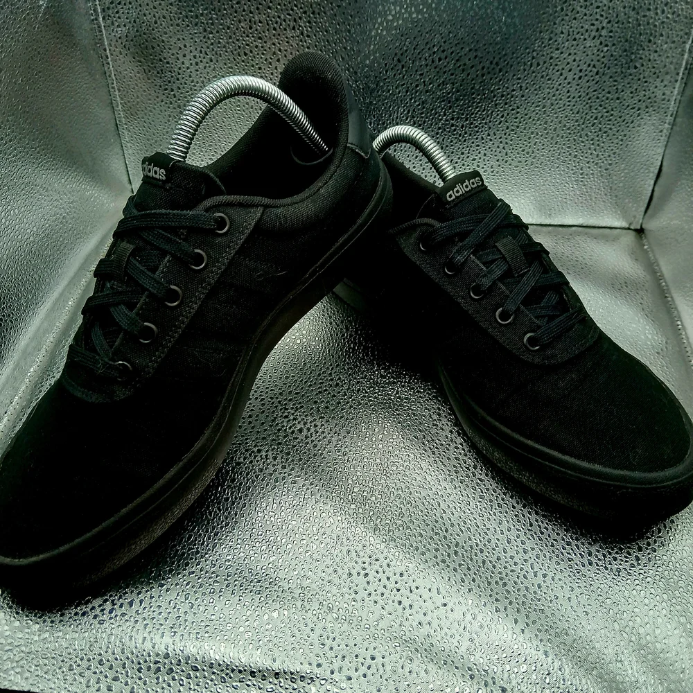 Adidas Black Canvas Sneakers for Everyday Comfort Men's Size 9